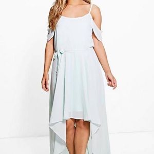 2/$20 Boohoo Icy Blue Plus Hi-Low Maxi Dress 14